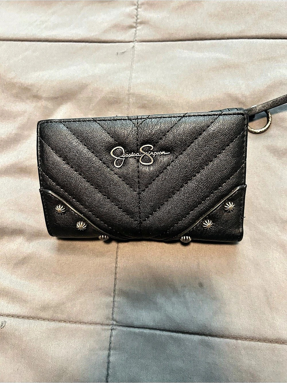 Jessica Simpson Black & Brown Animal Print Wallet